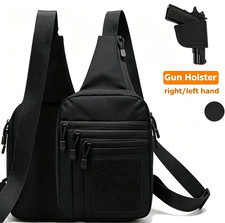 Tactical Chest Black Concealed Carry Pistol Holster Crossbody Shoulder Pouch