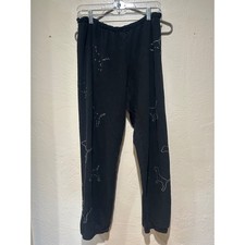 Victoria secret pink size large black joggers rhinestone dogs y2k