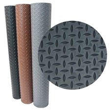 Goodyear Diamond-Plate Rubber Flooring 3.5mm Dark Gray 36in x 8ft
