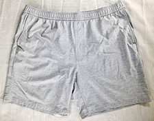 PGA TOUR Men's Gray Knit Athletic Shorts Polyester Drawstring Pockets 10"