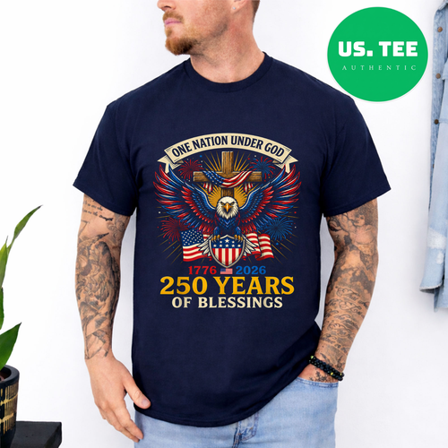 Freedom 250th Anniversary USA Flag Christian God Patriotic T-Shirt - Picture 4 of 10