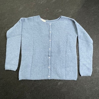 SEZANE Round Neck Gaspard Cardigan Women's Size MT Blue Vintage