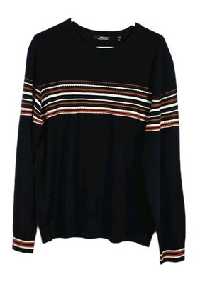 Murano Modern Preformance Men's XL Navy Blue Embroidered Long Sleeve Sweater 