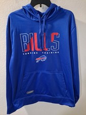 Buffalo Bills NFL Team Apparel Hoodie Men Blue Combine Training Sweatshirt Large