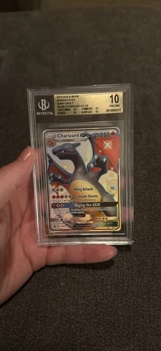 2019 Pokémon Sun & Moon Hidden Fates Shiny Charizard GX #SV49 BGS 10 PRISTINE