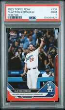 2025 TOPPS NOW RED FOIL #734 CLAYTON KERSHAW 1/5 PSA 9 Dodgers