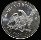 South East Refining Inc. 1 TROY OZ .999 Liberty Seated Eagle Silver Art ROUND