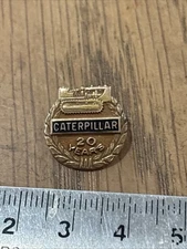 Caterpillar Gold Tone 20-Year Service Pin Excellent Condition