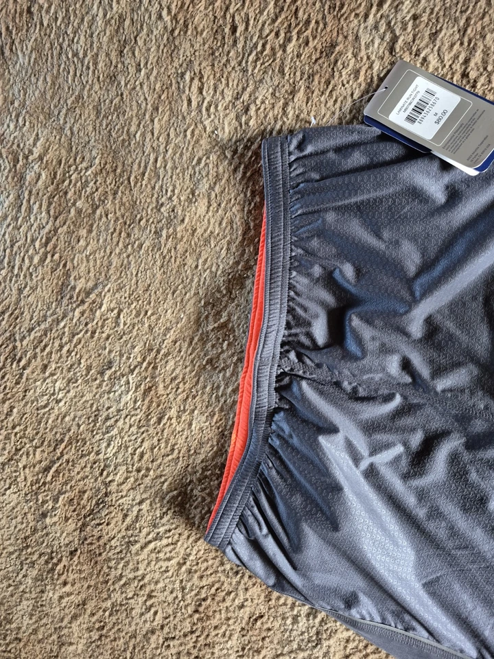 Asics Running long tights Laminate  bottoms Gray/Orange Reflective mens NWT SZ M - Image 3 of 4