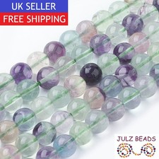 Fluorite Gemstone Round Beads - Natural Crystals - 8mm - 1 Strand - Approx 46pcs