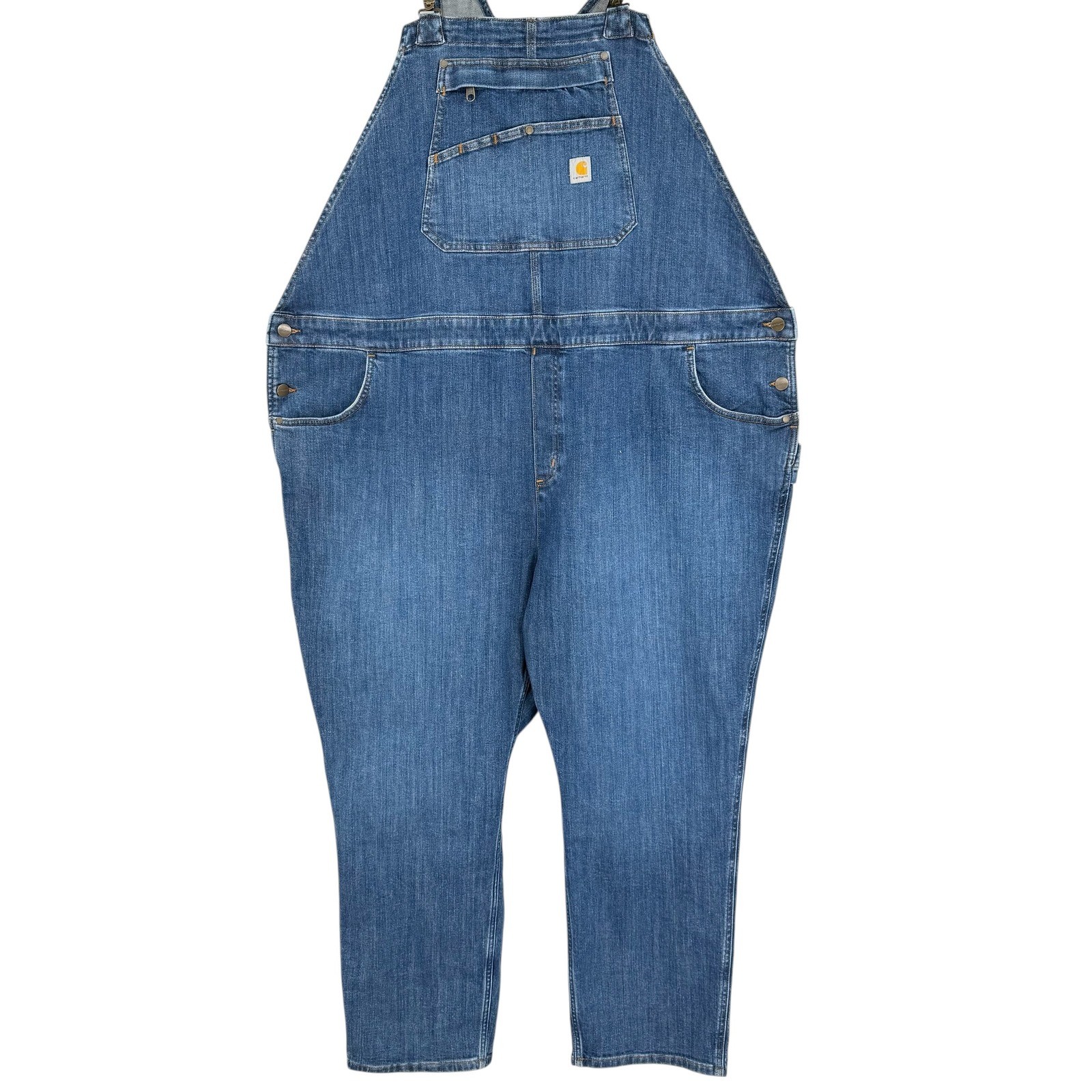 Carhartt Women's Rugged Flex Denim Bib Overalls 3X 24-26 Short Relaxed Blue NWT thumbnail 4