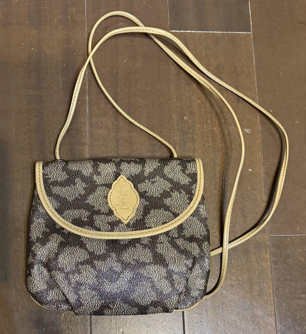 Borsa a tracolla Yves Saint Laurent YSL vintage fantasia all over marrone