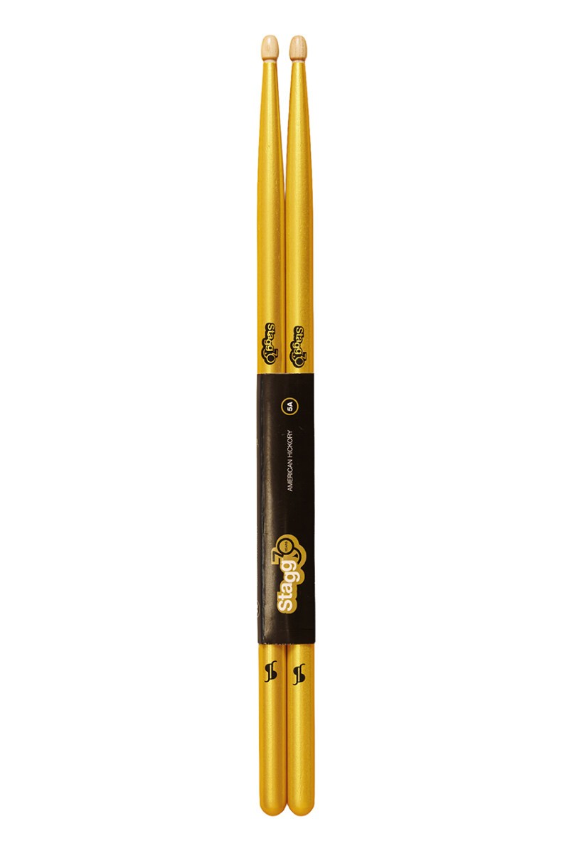 Drum Sticks 5A USA Hickory Wood Tip Stagg Gold