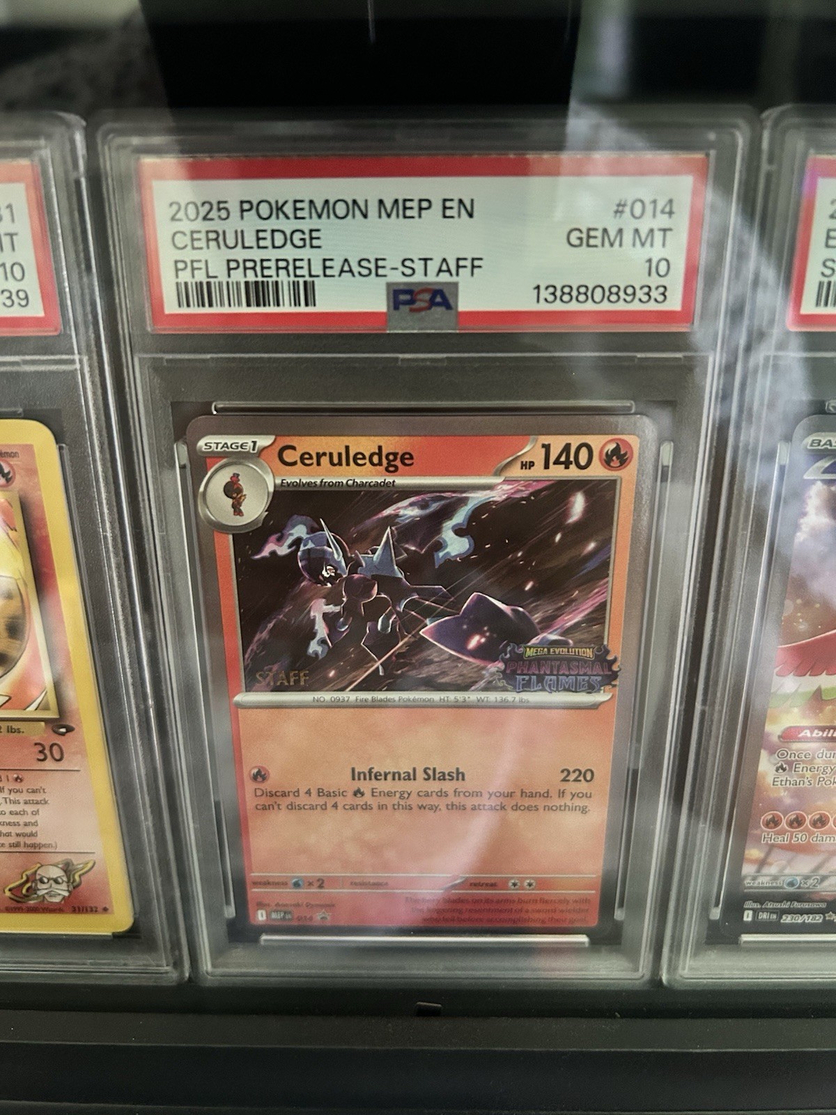 Pokemon Company Ceruledge 014 Me: Mega Evolution Promo Staff Prerelease PSA 10