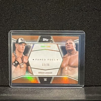 2025 Topps John Cena Commemorative Brock Lesnar Framed Foes Orange Foil #/25