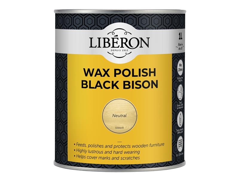 Liberon Black Bison Wax Paste Neutral 1kg - Wood Finishing