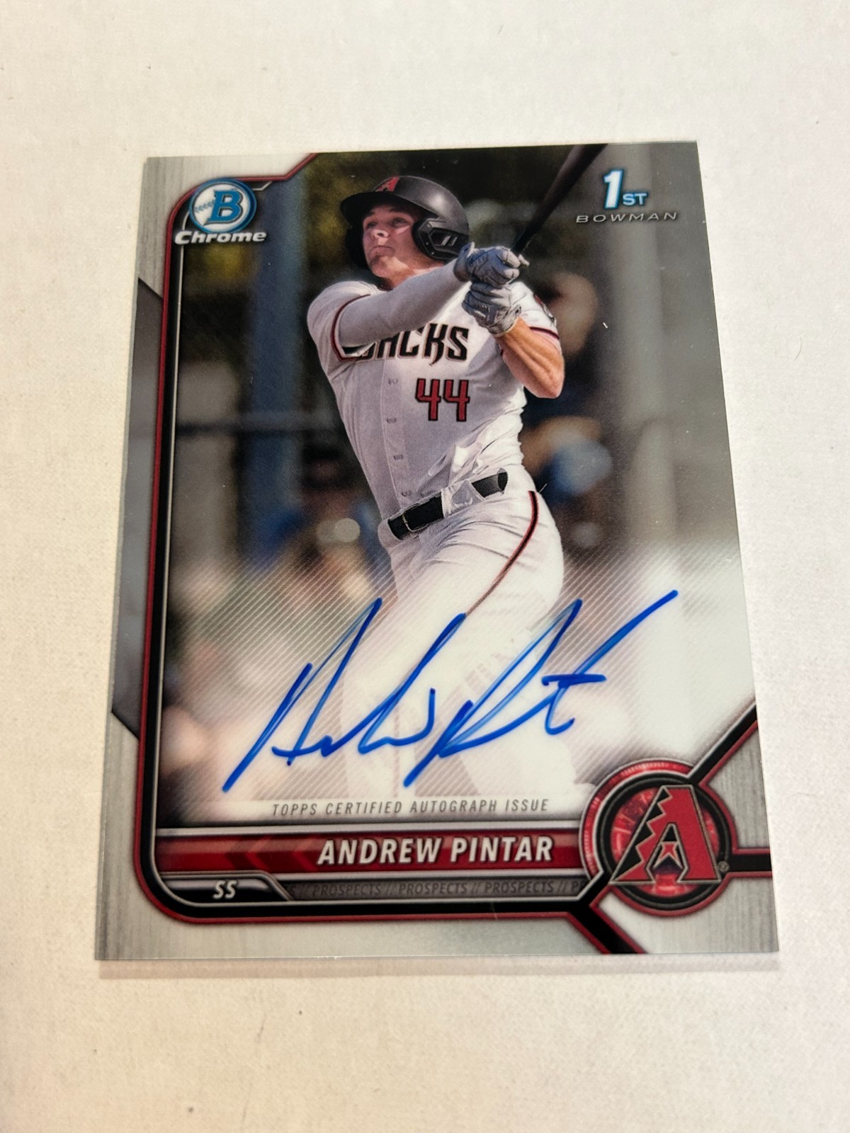 2022 Bowman Chrome Draft Andrew Pintar On Card Auto 1st Diamondbacks