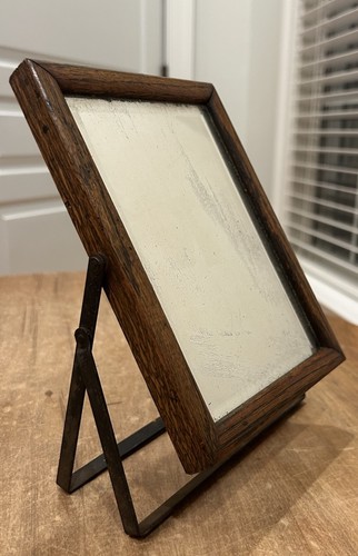 Antike Holz kippbare Kommode Top Waschtisch Rasierspiegel abgeschrägte Staffelei 8”x6” - Bild 1 von 6