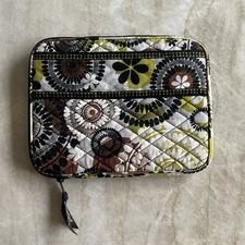 Vera Bradley Tablet iPad Kindle E-Reader Zipper Case 10"x8" Cocoa Moss Pattern