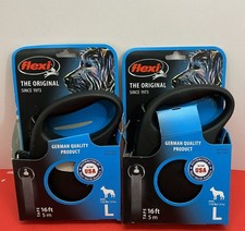 2-Pack Flexi Fun Retractable Dog Leash Large Black