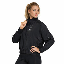 Adidas Womens Black Training Jacket Track Top Athletic Zip Jacket Size L