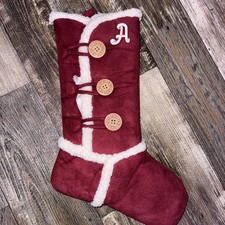 Ugg Burgundy Christmas Stocking With Buttons Cute A