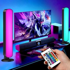 2X Smart RGB LED Lichtleisten Farbwechsel Musik TV Hintergrundbeleuchtung Spiel Ambiente Lampe