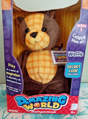 New Ganz Amazing World Waffle the Bear Plush Toy Stuffed Animal 6