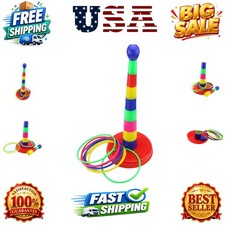 18" Colorful Plastic Sport Ring Toss Game Set for Kids  Ring Toss Party Game...