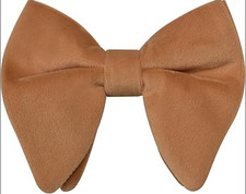 Velvet Bow Ties for Men Oversize Pre-tie Bowtie Tuxedo Orange Brown