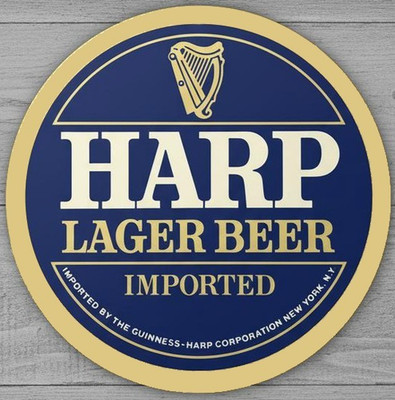Harp Lager Beer 12'' Diameter Novelty Metal Sign Made In USA New!