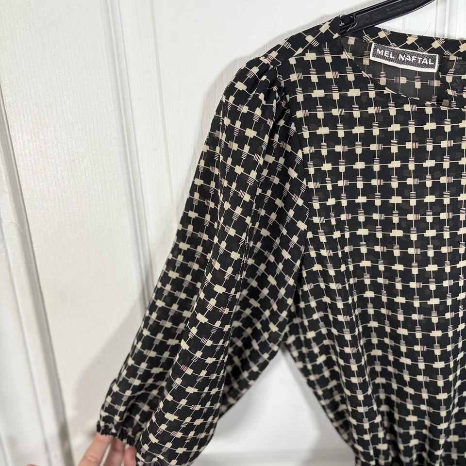 Blusa transparente vintage Mel Naftal Neiman Marcus manga 3/4 para mujer VER DESCRIPCIÓN Foto 4 de 4