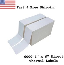 6000 Pack 4x6 Direct Thermal Shipping Labels Fanfold Perforated