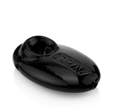 GRAV  PEBBLE SPOON HAND PIPE, EASY TO CARRY, TRAVEL PIECE, COLOR BLACK