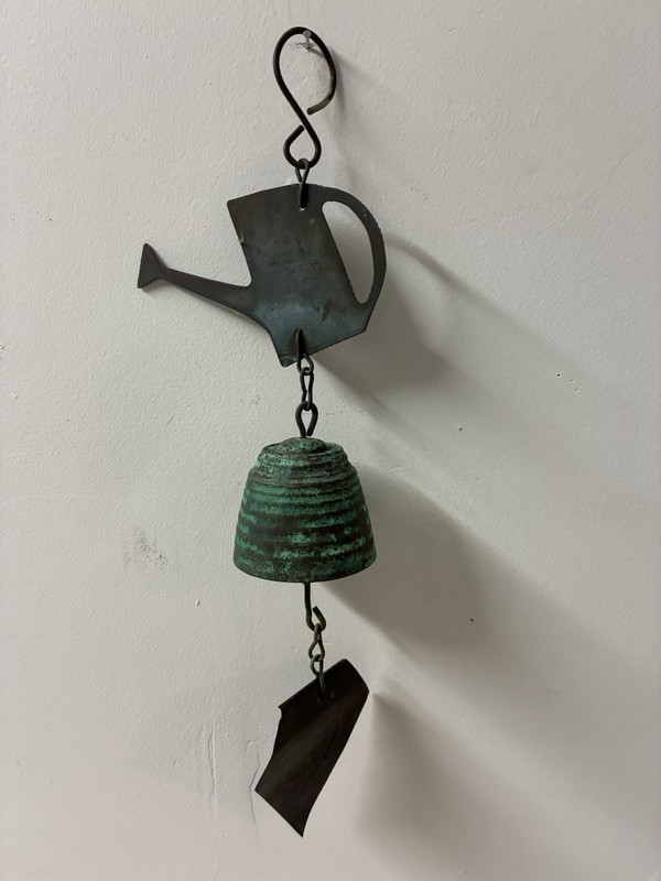 Vtg Jeff Cross Harmony Hollow Bell Works Bronze Sculpture Wind Chime MCM