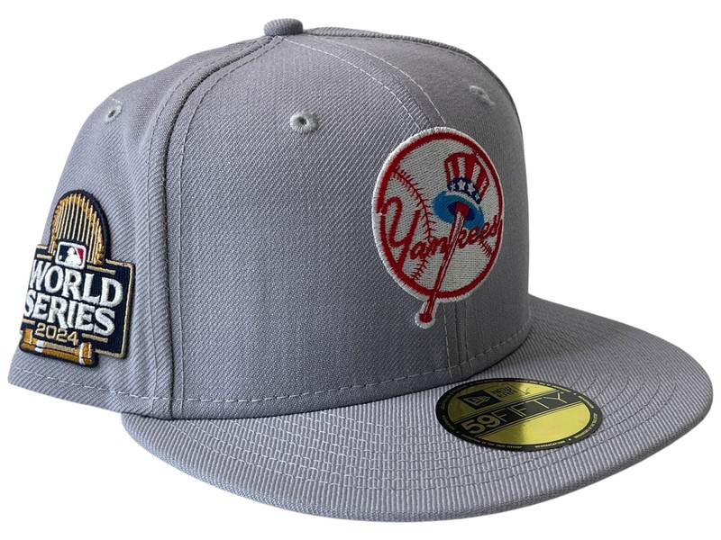 New Era New York Yankees Gray Fitted 59Fifty Side Patch Baseball Hat Size 7 3/8