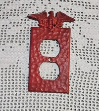 Vintage EMIG Eagle Switch Plate Cover  Hammered Aluminum. Painted