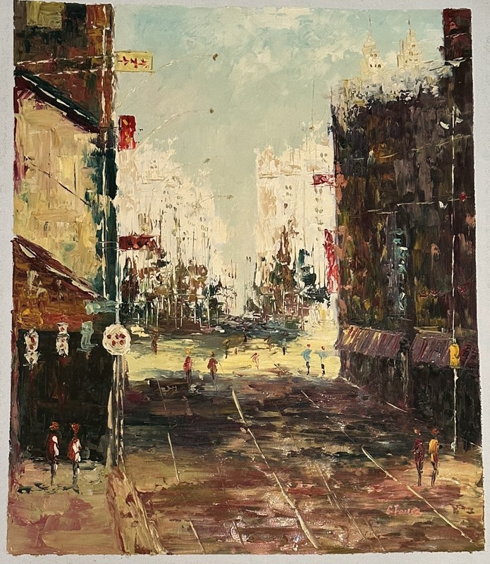 Original Oil Painting On Canvas~A glimpse of New York
