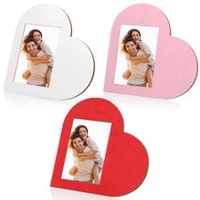 3 Pcs Heart Wooden Picture Frames 4 x 6 Inch Heart Shaped Photo Frame Valenti...
