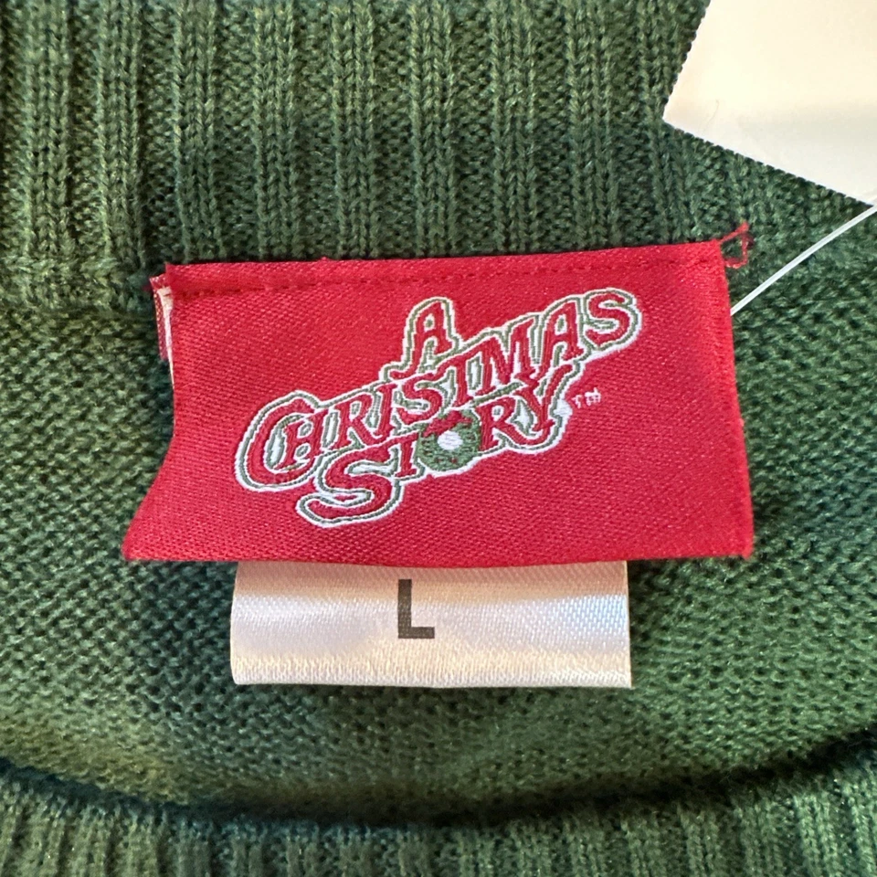 A Christmas Story Leg Lamp Ugly Christmas Sweater Men’s Green Size Large - Image 3 of 3