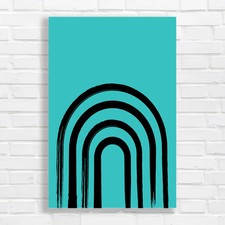 Abstract Arches Teal Canvas Print Large Picture Wall Art