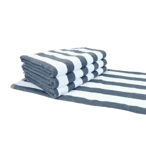 Paquetes de 4 toallas de playa Cabana - opciones de color a rayas - algodón 30 x 60 duraderas - Imagen 37 de 158
