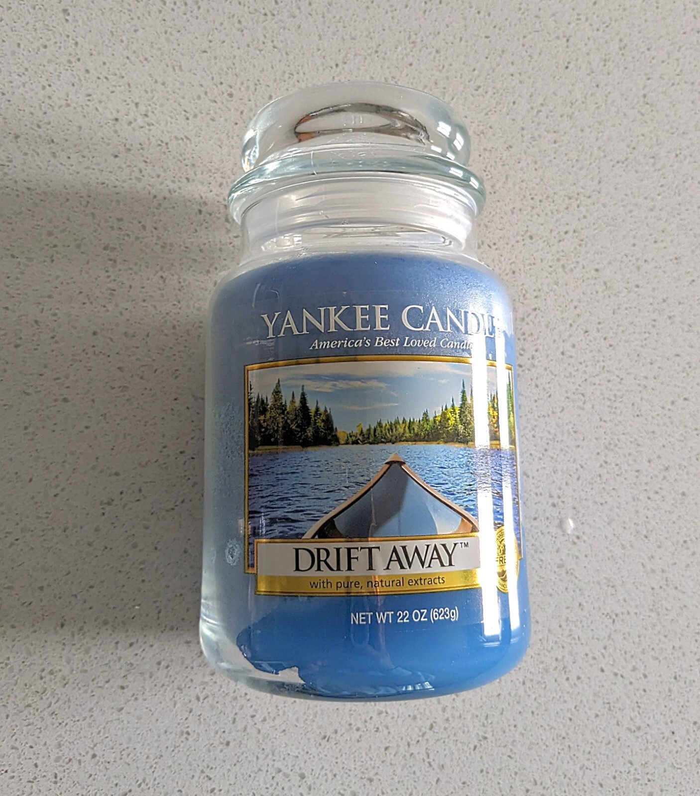 Yankee Candle DRIFT AWAY 22oz Large Jar Candle RETIRED Rare White Label