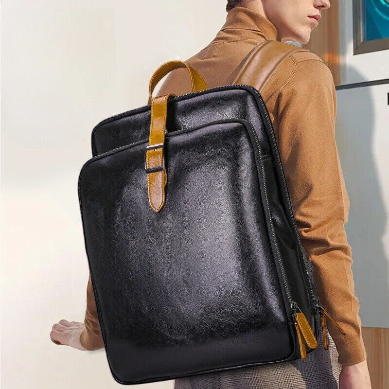 Genuine Leather Backpack Casual Laptop Backpack Student Backpack Travel Backpack