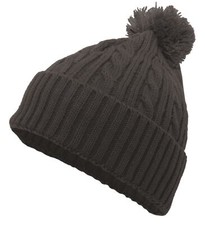 Pacific Headwear 643K ORIGINAL Unisex Knit Cable Pom-Pom Beanie Cap