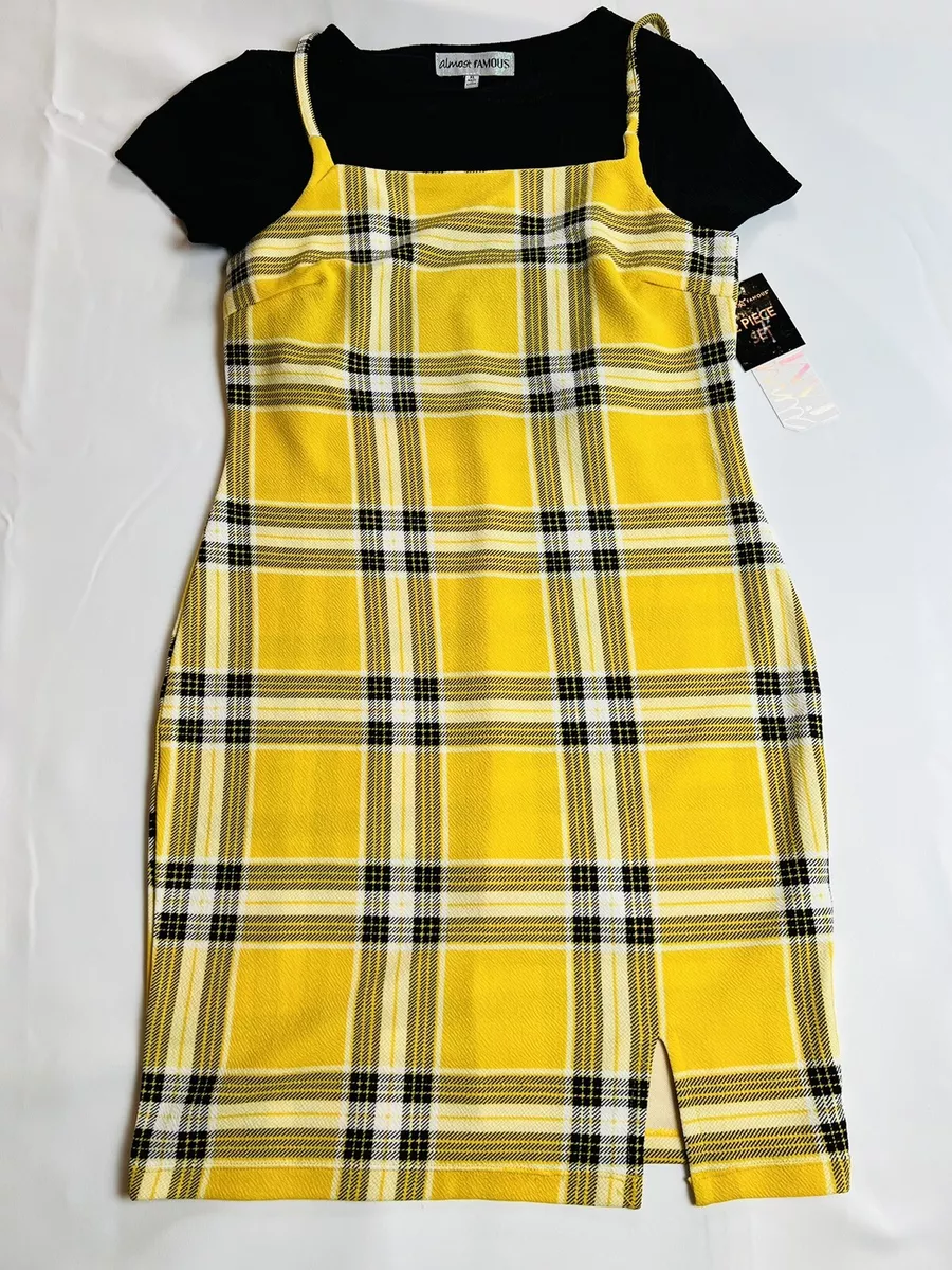 Yellow and black plaid best sale dress