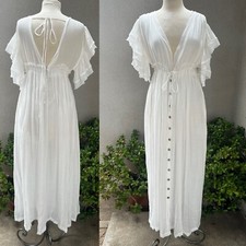 Flawless Boho Maxi Dress Sheer Sz M NWT