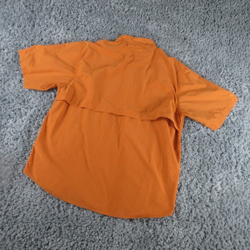 Exofficio Shirt Mens Large Orange Vented Outdoor Short Sleeve Button Up - Picture 12 of 13