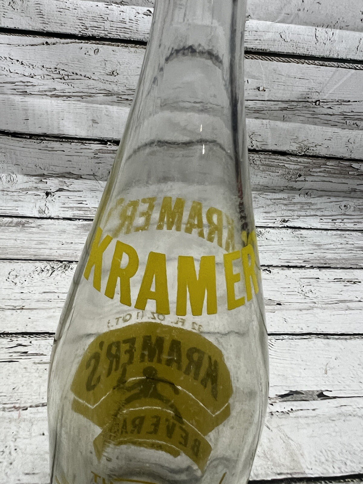 VTG Kramer's Beverages Mt. Carmel PA "The Best" Quart Soda Bottle Pennsylvania