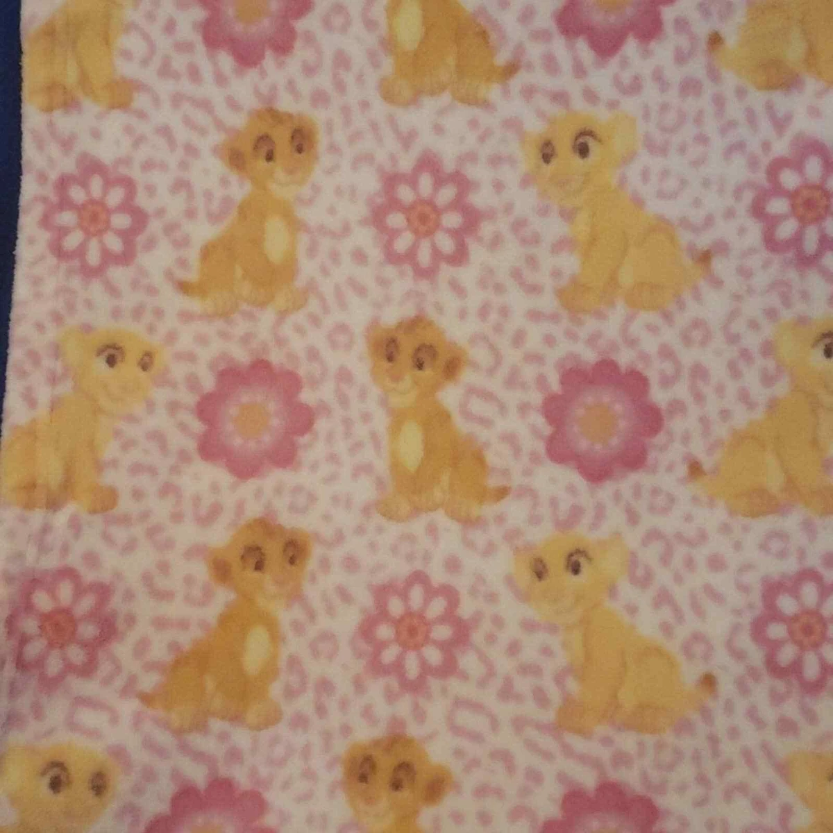 Lion King Simba Nala Pink Disney Baby Plush Blanket Throw Leopard Print Rare